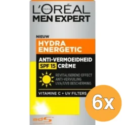 6x L’Oréal Paris Men Expert Hydra Energetic Hydraterende Dagceme (50 ml)