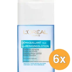 6x L’Oréal Paris Oogreinigingslotion Gevoelig (125 ml)