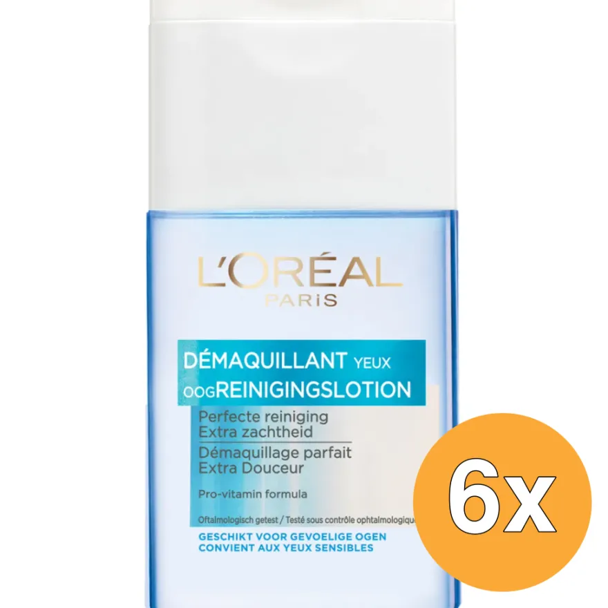 6x L’Oréal Paris Oogreinigingslotion Gevoelig (125 ml)
