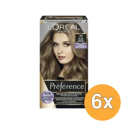 6x L’Oréal Paris Preference Cool Blondes 7.1 Iceland Asblond (1 stuk)