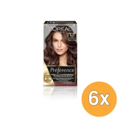 6x L’Oréal Paris Preference 6.21 Zeer Licht Koelbruin (1 set)