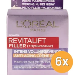 6x L’Oréal Paris Revitalift Filler Dagcreme Anti Aging SPF50 (50 ml)