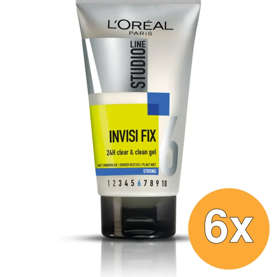6x L’Oréal Paris Studio Line Gel Clean&Clear 24H Strong (150 ml)