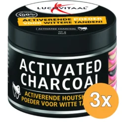 3x Lucovitaal Activated Charcoal Houtskoolpoeder (50 gr)
