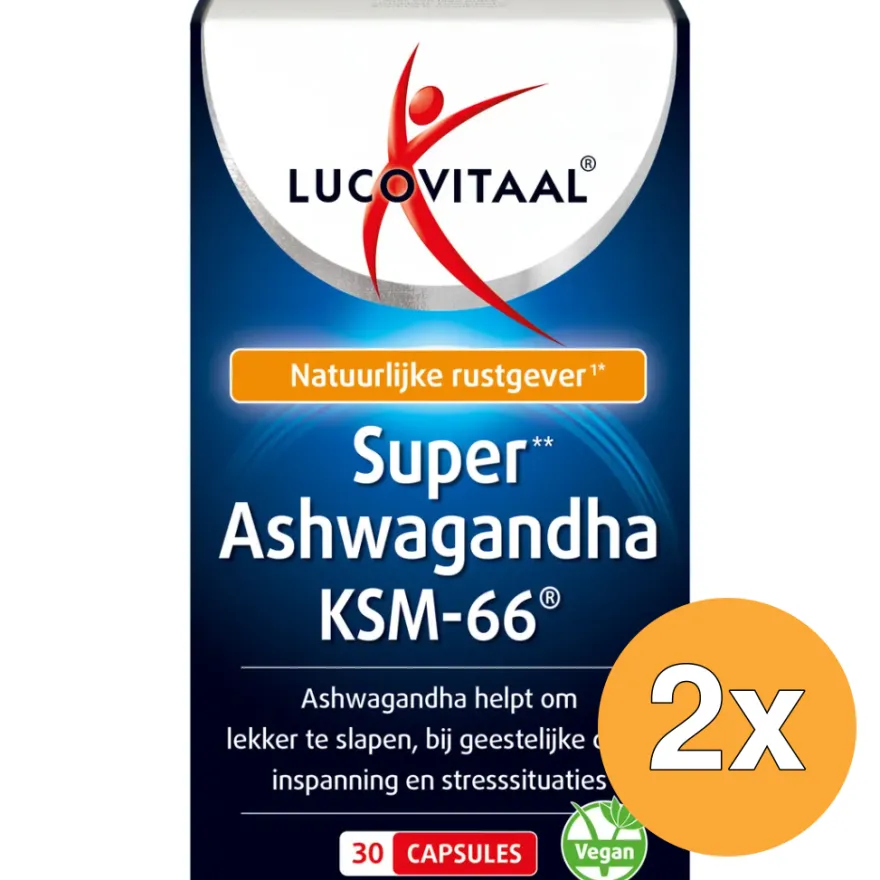 2x Lucovitaal Ashwagandha KSM-66 Super (30 capsules)