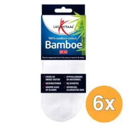 6x Lucovitaal Bamboe Enkelsokken Wit 39-42 (1 paar)