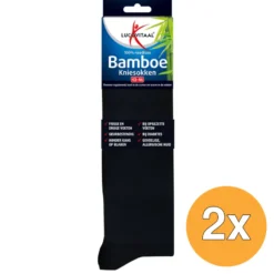 2x Lucovitaal Bamboe Kniesokken Zwart 43-46 (1 Paar)