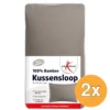2x Lucovitaal Bamboe Kussensloop Taupe (1 stuk)