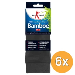 6x Lucovitaal Bamboe Lange Sokken Antraciet 39-42 (1 paar)