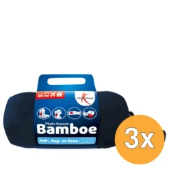 3x Lucovitaal Bamboe Pinda Kussen Blauw (1 stuk)