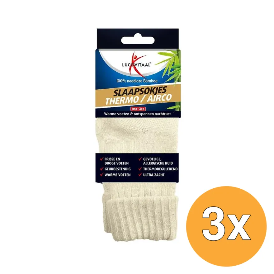 3x Lucovitaal Bamboe Slaapsokjes (1 paar)