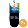 2x Lucovitaal Bamboe Sneakersokken Zwart 43-46 (1 paar)