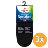 3x Lucovitaal Bamboe Sneakersokken Zwart 35-38 (1 paar)