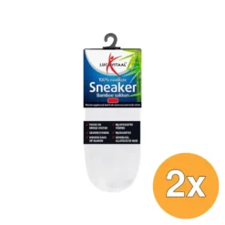 2x Lucovitaal Bamboe Sneakersokken Wit 43-46 (1 paar)