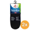 2x Lucovitaal Bamboe Sneakersokken Zwart 39-42 (1 paar)