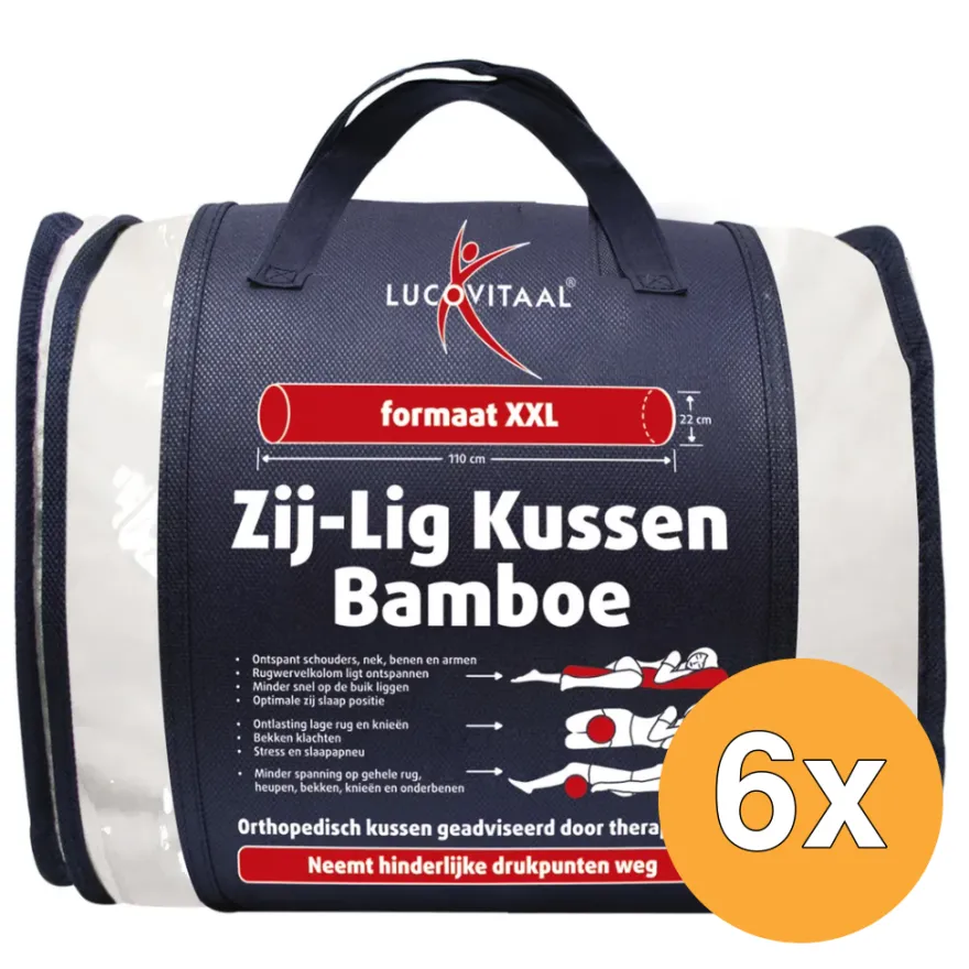6x Lucovitaal Bamboe Zij-Lig Kussen (1 stuk)