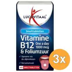 3x Lucovitaal B12 & Foliumzuur (60 smelttabletten)