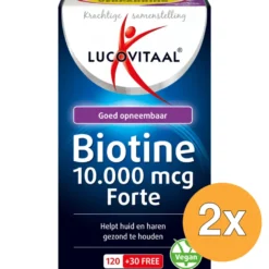 2x Lucovitaal Biotine 10.000mcg Forte (150 zuigtabletten)