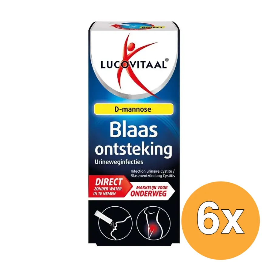 6x Lucovitaal Blaasontsteking D-mannose Direct (6 sachets)