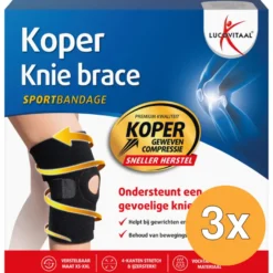 3x Lucovitaal Brace Knie Koper (1 stuk)