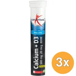 3x Lucovitaal Calcium 500mg + D3 (20 bruistabletten)