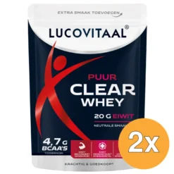 2x Lucovitaal Clear Whey poeder Puur Vega (175 gr)