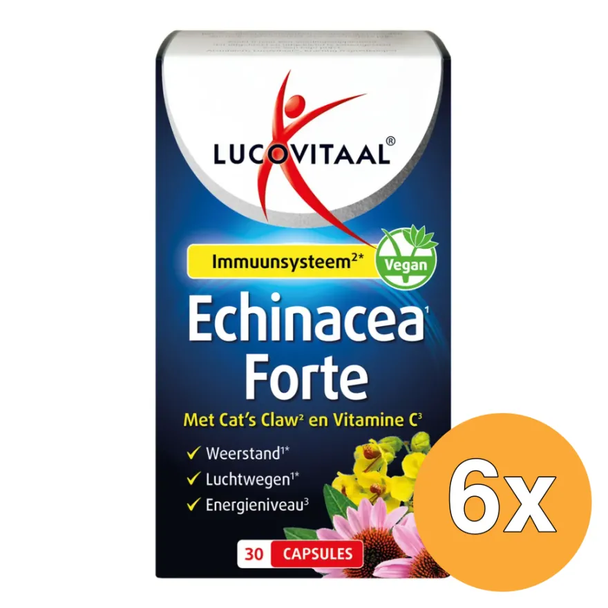 6x Lucovitaal Echinacea Forte+ Cat’s Claw (30 capsules)
