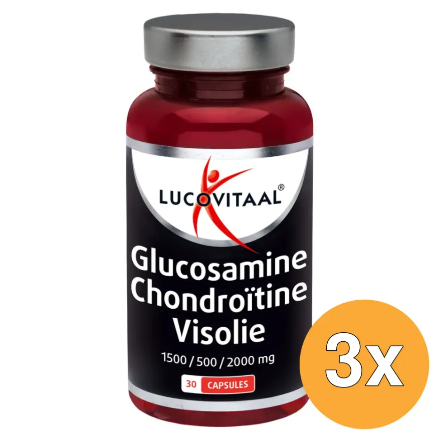 3x Lucovitaal Glucosamine Chondroïtine Visolie (30 capsules)