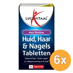 6x Lucovitaal Huid, Haar & Nagels met Biotine (60 tabletten)