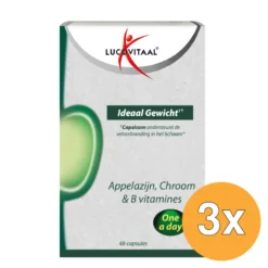 3x Lucovitaal Ideaal Gewicht Appelazijn (48 capules)