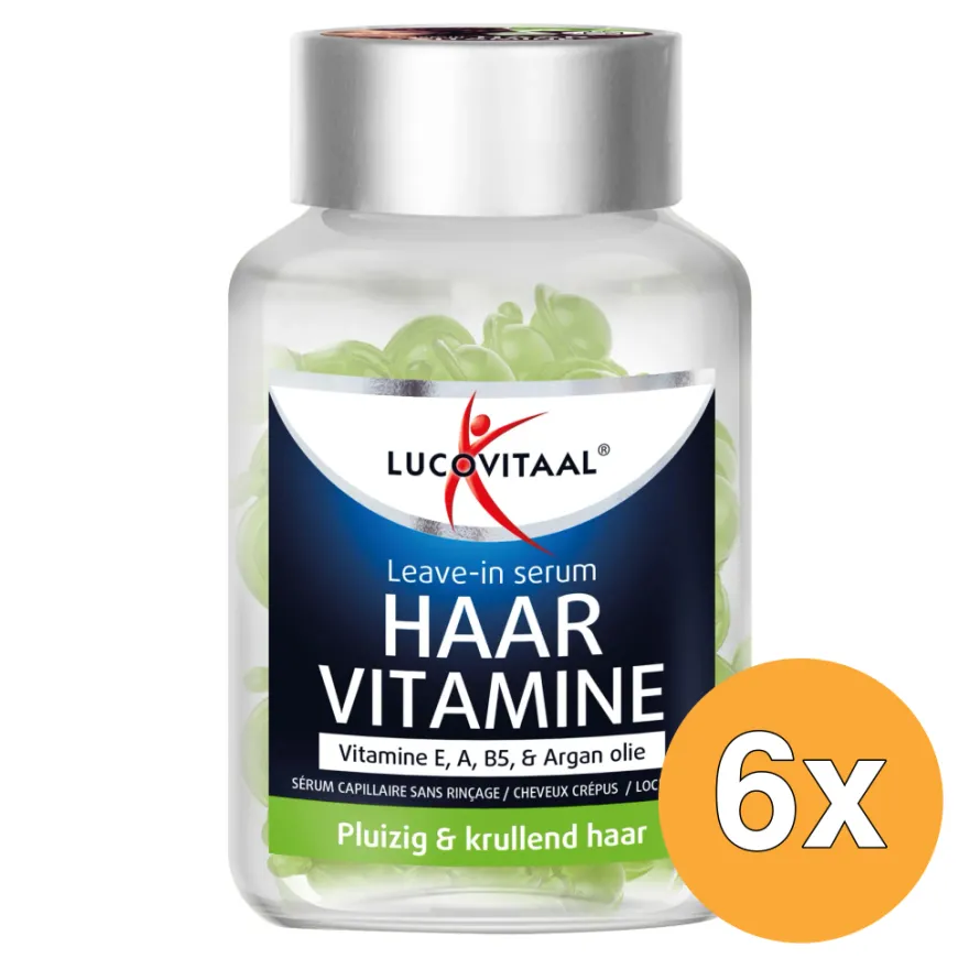 6x Lucovitaal Leave-in Serum Vitamine – Krullend Haar (25 twist capsules)