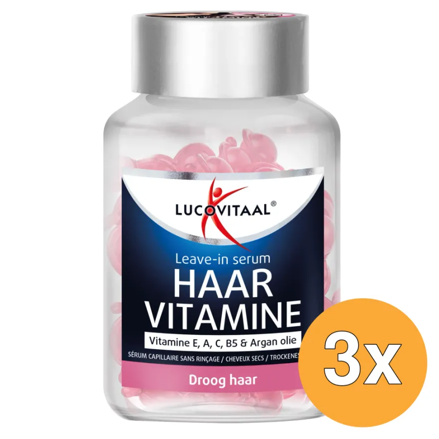 3x Lucovitaal Leave-in Serum Vitamine – Droog Haar (25 twist capsules)