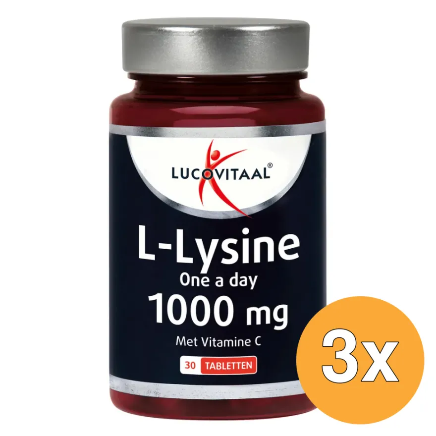 3x Lucovitaal L-Lysine 1000mg (30 tabletten)