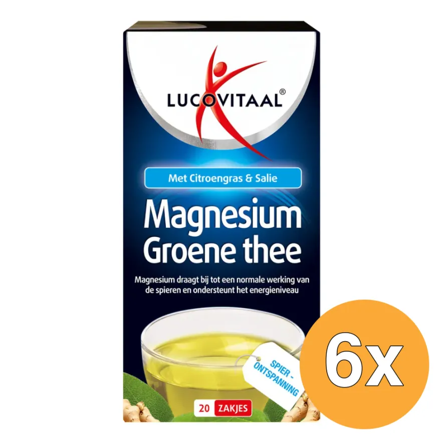 6x Lucovitaal Magnesium Groene Thee (20 zakjes)