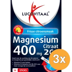 3x Lucovitaal Magnesium 400mg 2Go (14 zakjes)