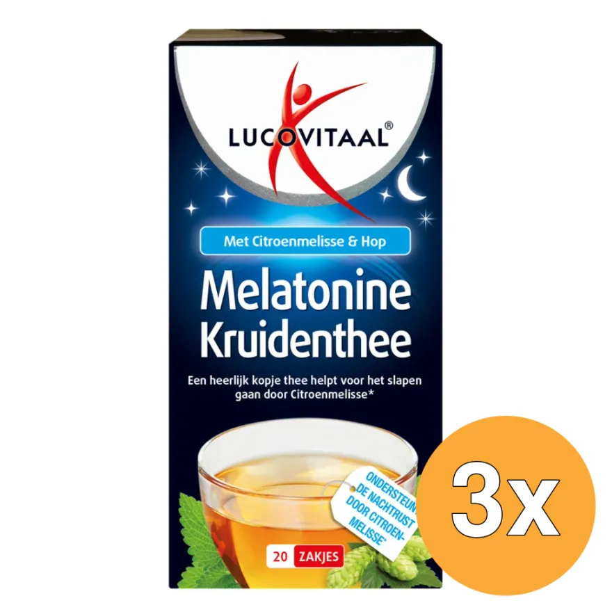 3x Lucovitaal Melatonine Kruidenthee (20 zakjes)