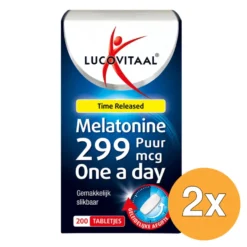 2x Lucovitaal Melatonine Puur 299mcg Time Released (200 tabletten)