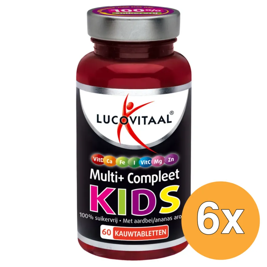 6x Lucovitaal Multi+ Compleet Kids (60 kauwtabletten)