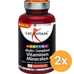2x Lucovitaal Multi+ Compleet Vitaminen & Mineralen (365 kauwtabletten)