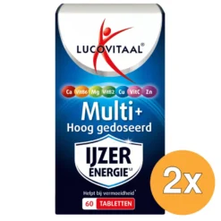 2x Lucovitaal Multi+ IJzer Energie Hoog gedoseerd (60 tabletten)