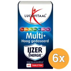 6x Lucovitaal Multi+ IJzer Energie Hoog gedoseerd (60 tabletten)
