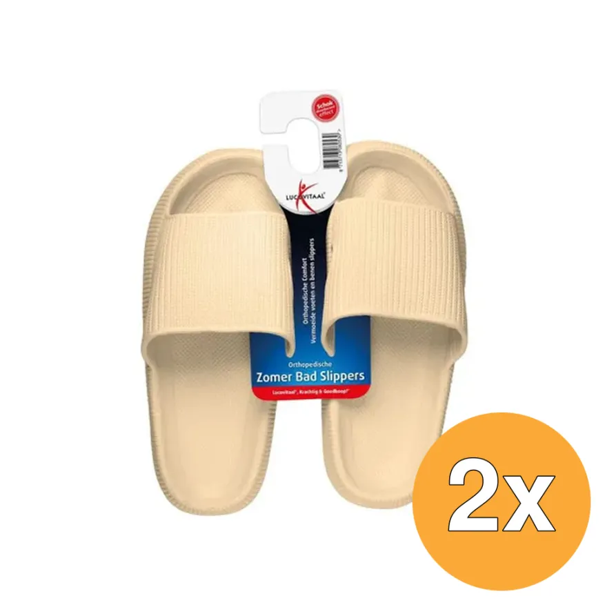 2x Lucovitaal Orth. Badslippers 35-36 Beige (1 paar)