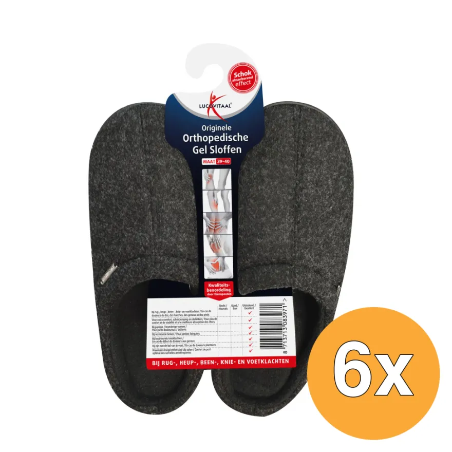 6x Lucovitaal Orth. Gel Sloffen 39-40 Hanger (1 paar)