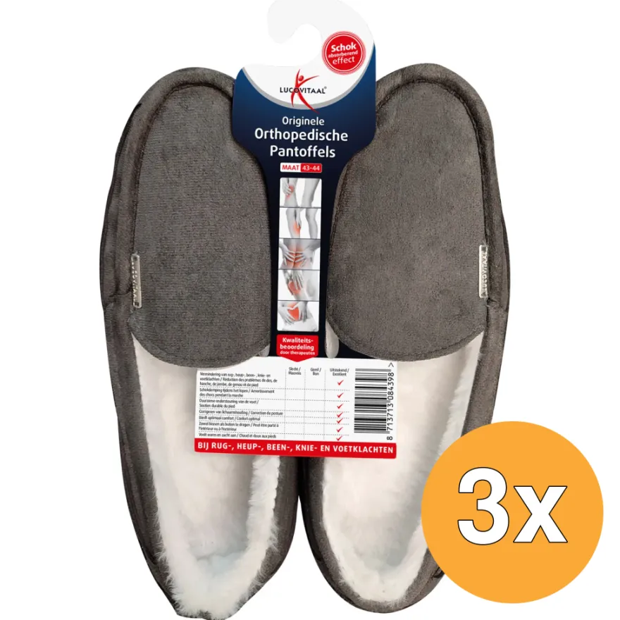 3x Lucovitaal Orth. Pantoffels 43-44 Hanger (1 paar)