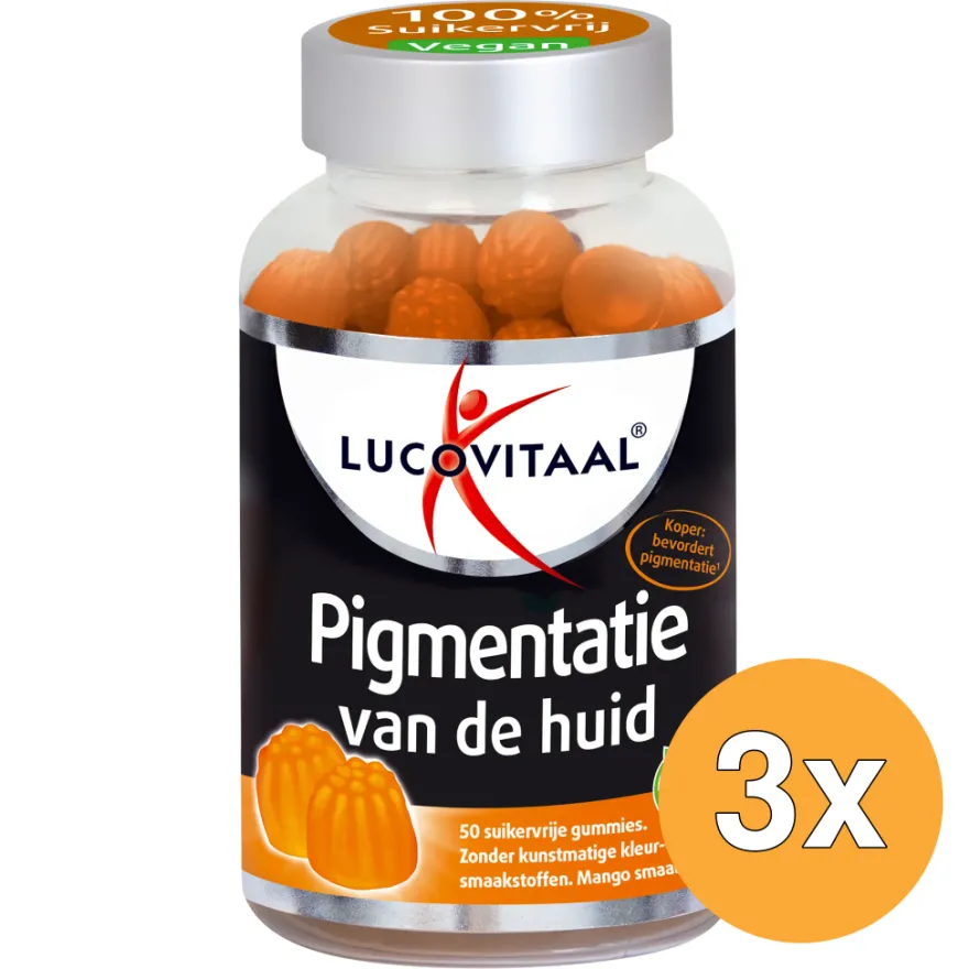 3x Lucovitaal Pigmentatie Van De Huid Gummies (50 gummies)
