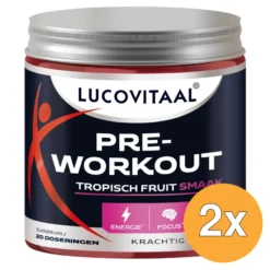 2x Lucovitaal Pre-Workout Tropisch Fruit Vegan (200 gr)