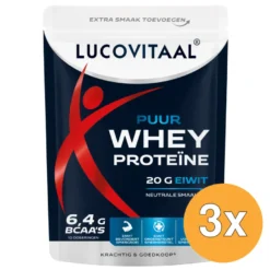 3x Lucovitaal Proteïne Whey poeder Puur (Vega) (250 gr)