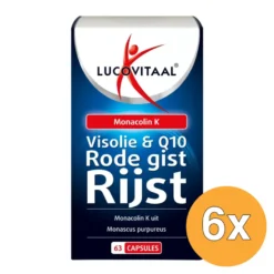 6x Lucovitaal Rode Gist Rijst + Visolie & Q10 (63 capsules)