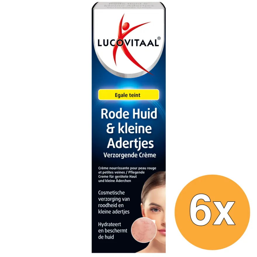 6x Lucovitaal Rode Huid & Kleine Adertjes Crème (30 ml)