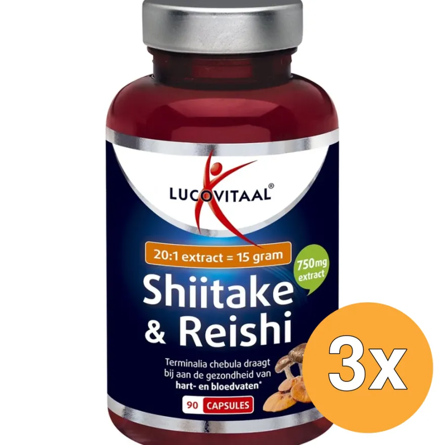 3x Lucovitaal Shiitake & Reishi (90 capsules)